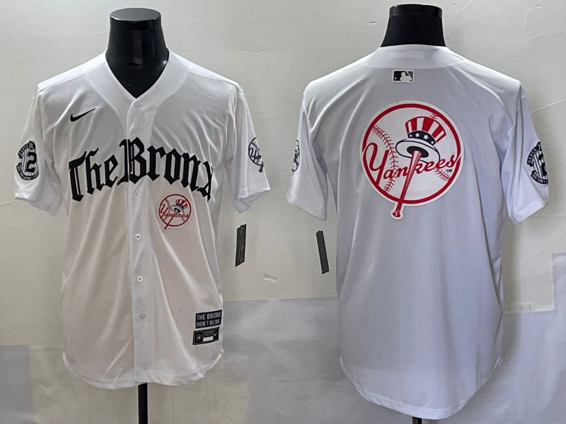 Men 2025 New York Yankees Blank White Five generations Joint Name Nike MLB Jersey style 28